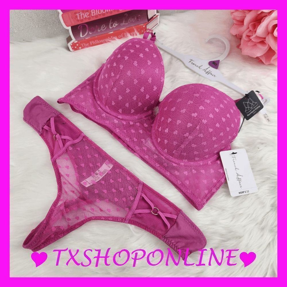 ❣️👙 Rose Violet Push Up Bra & pantie set {French affair} 👙❣️